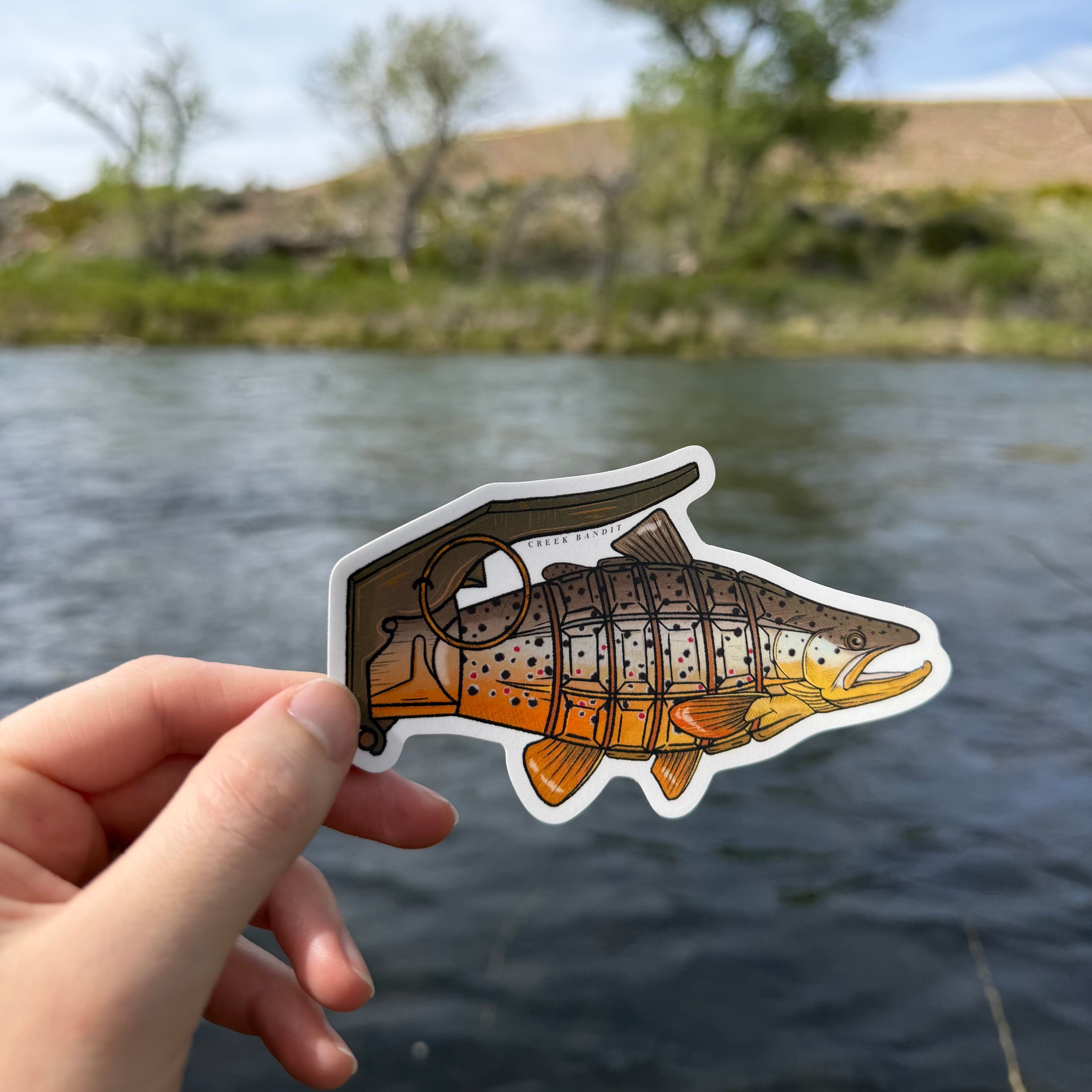 Brown Trout Grenade Sticker