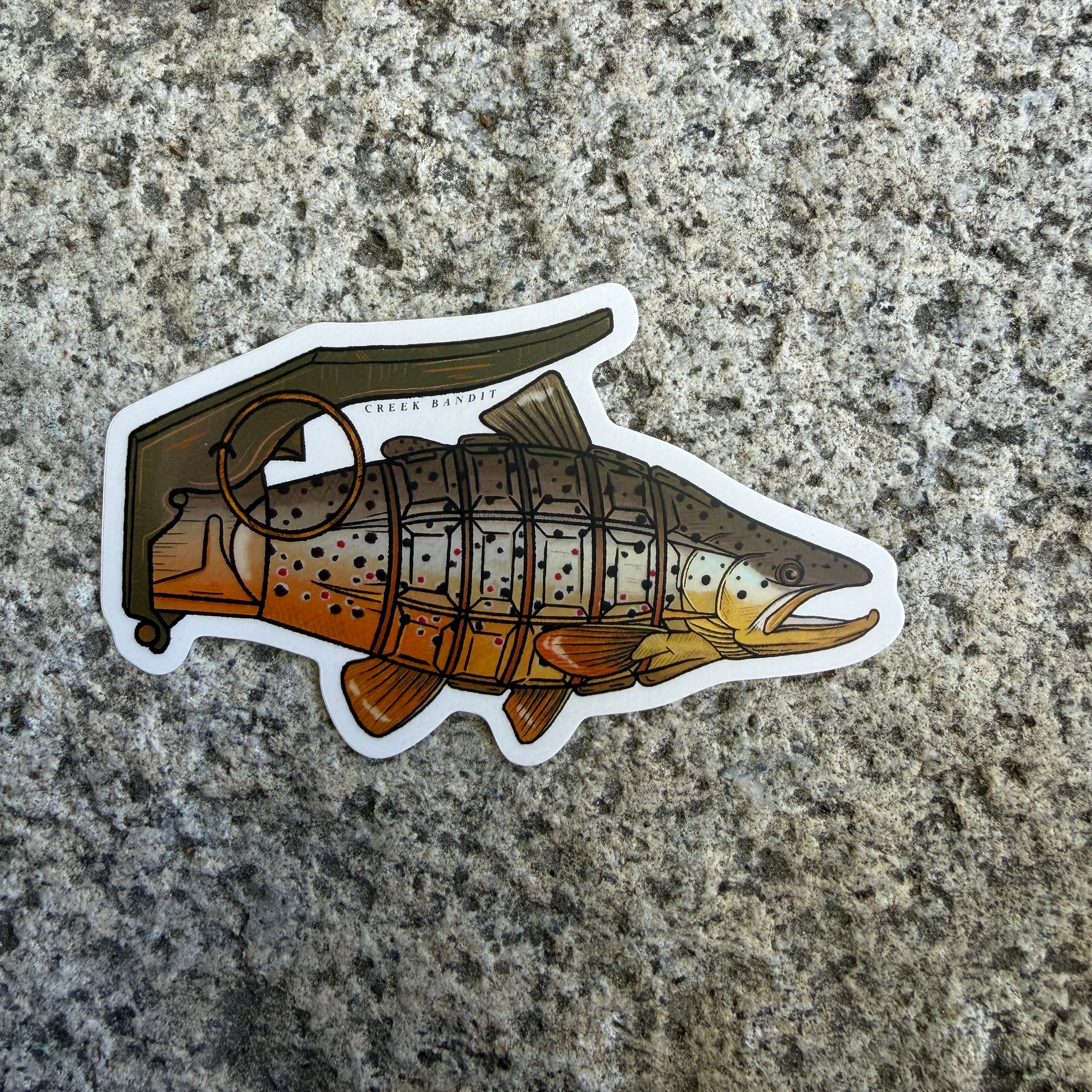 Brown Trout Grenade Sticker