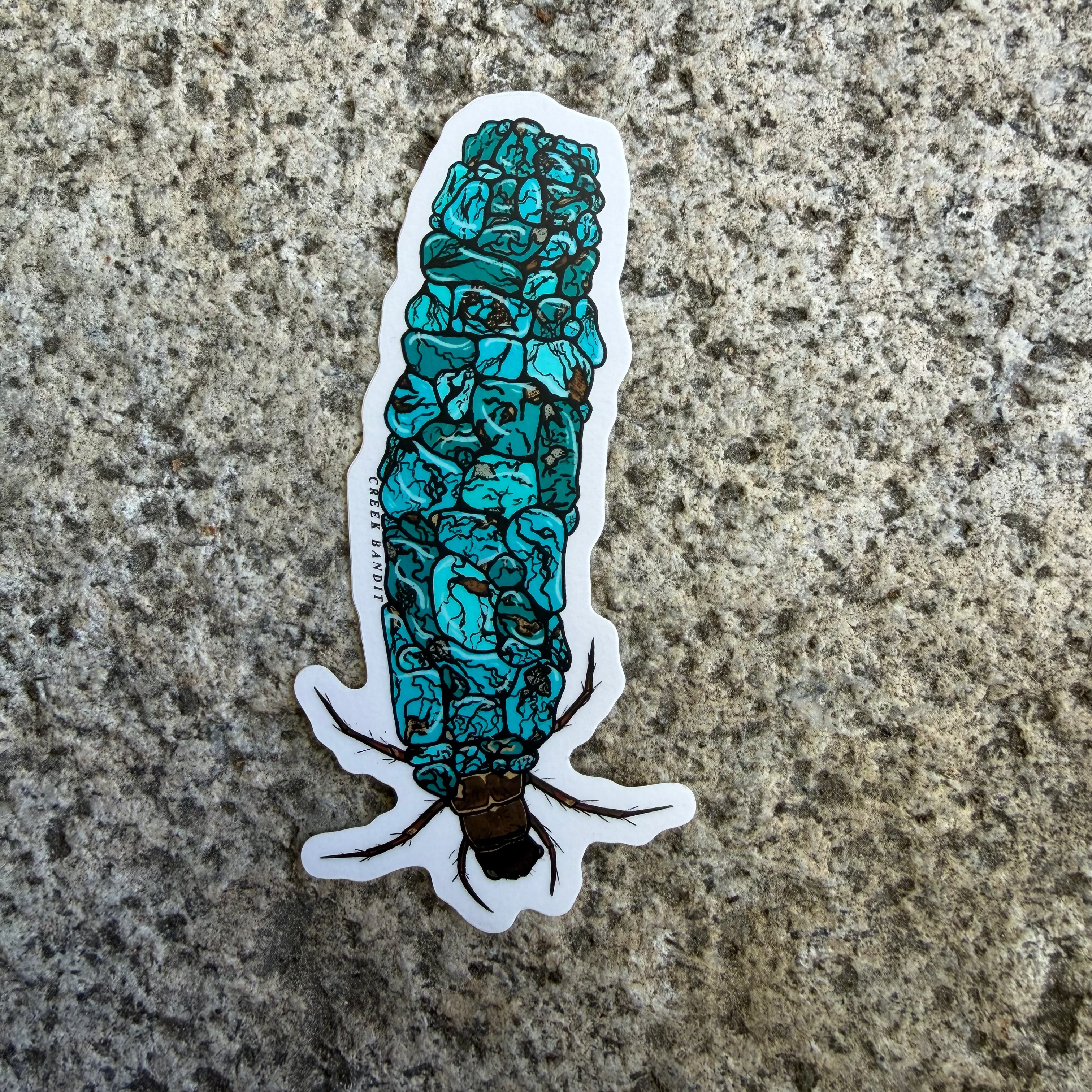 Turquoise Caddis Sticker
