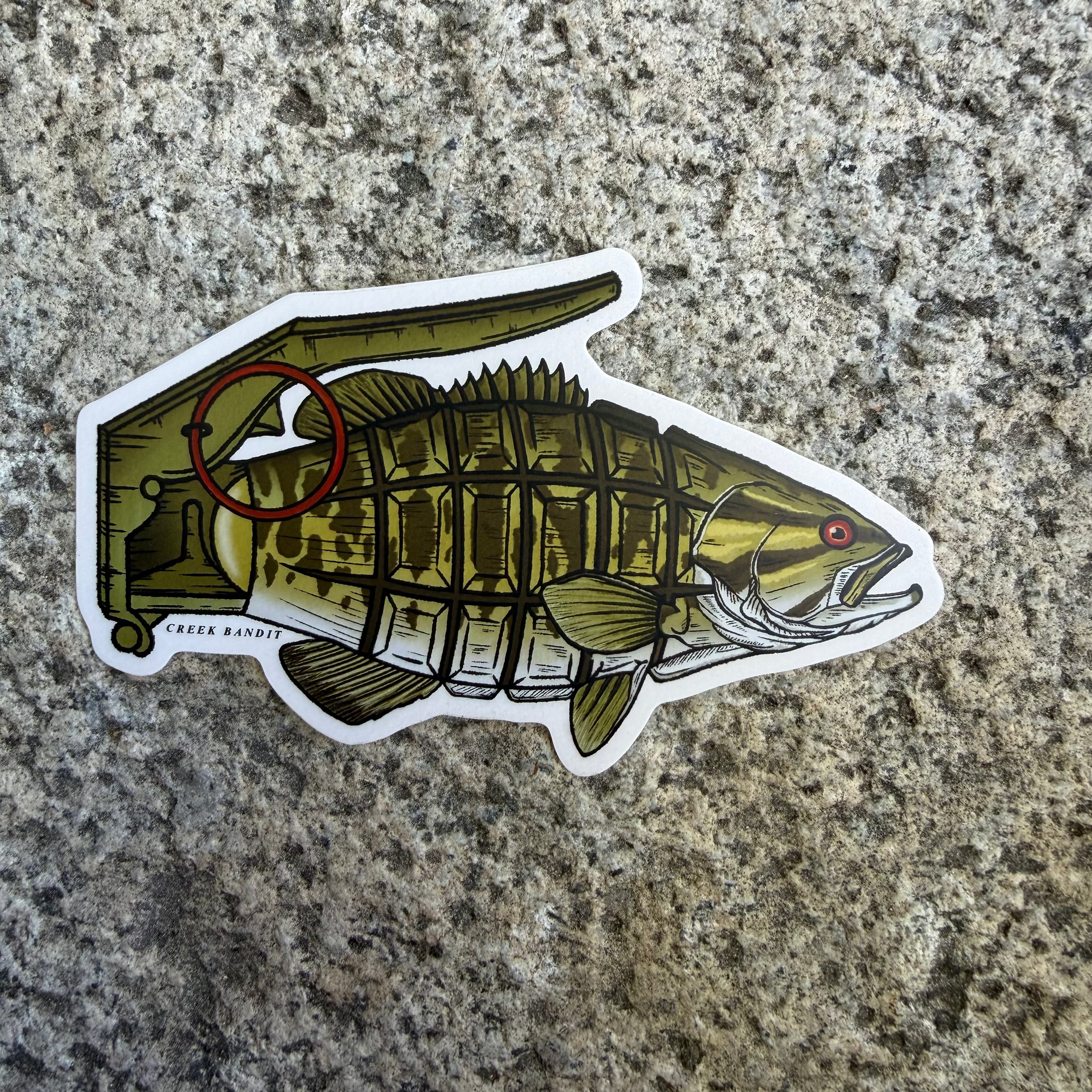 Smallmouth Bass Grenade Sticker