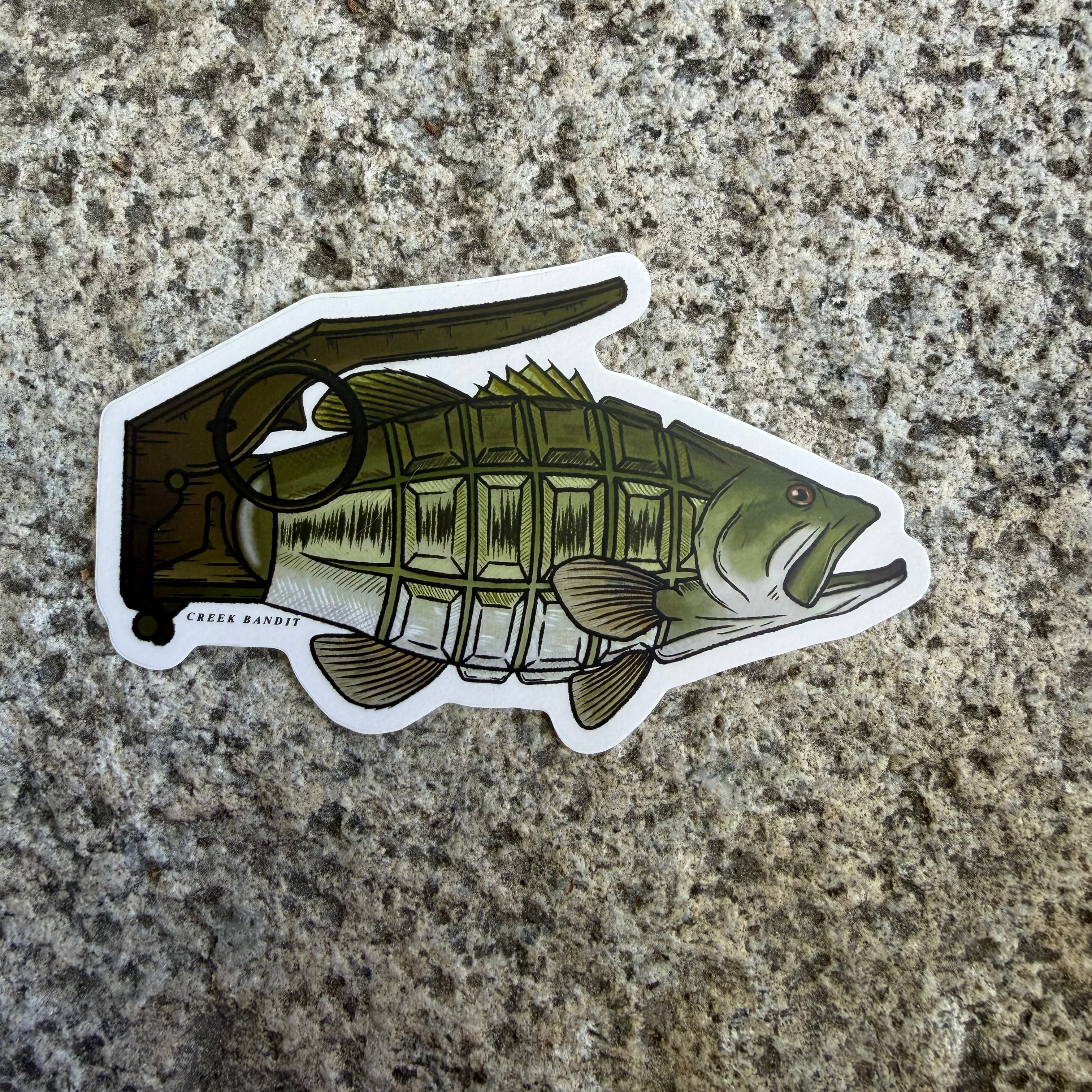 Largemouth Bass Grenade Sticker