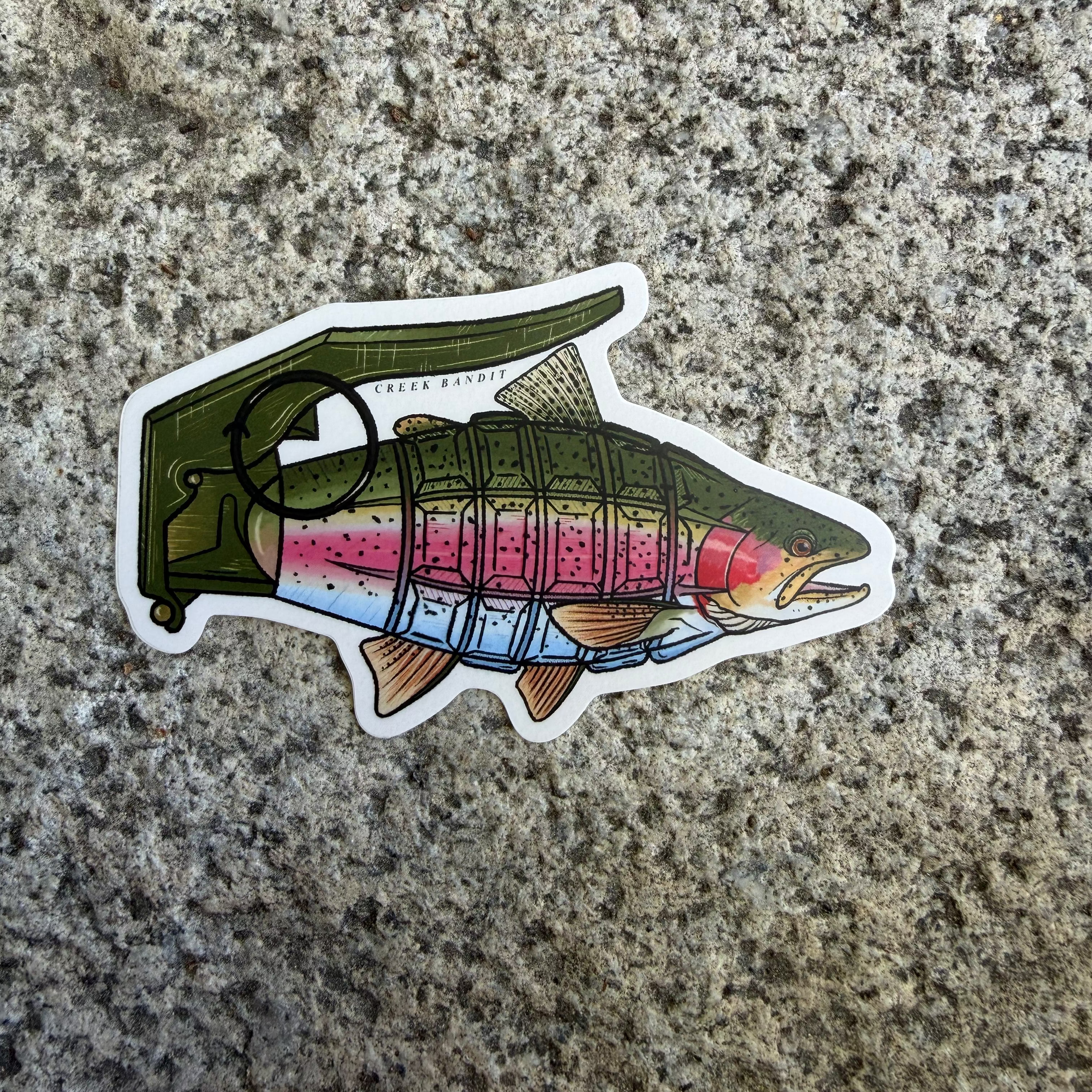 Rainbow Trout Grenade Sticker