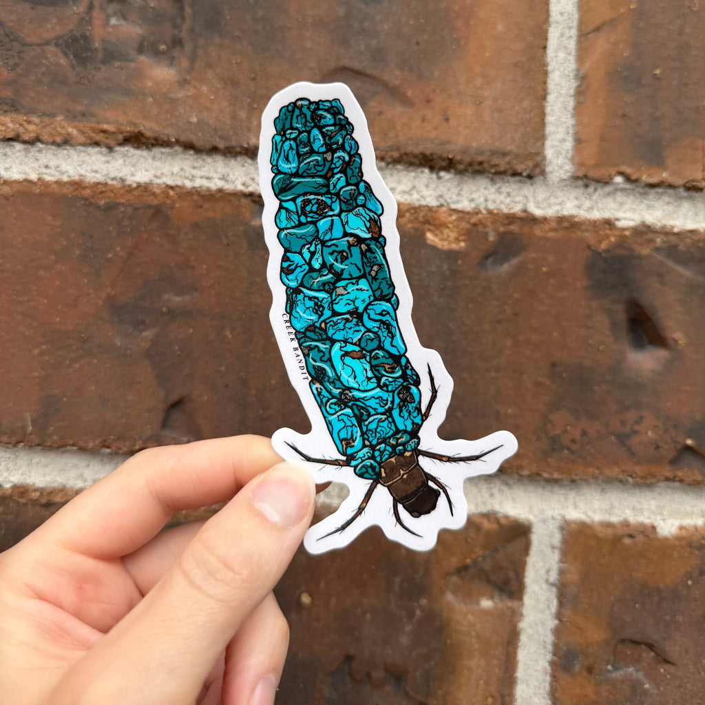 Turquoise Caddis Sticker