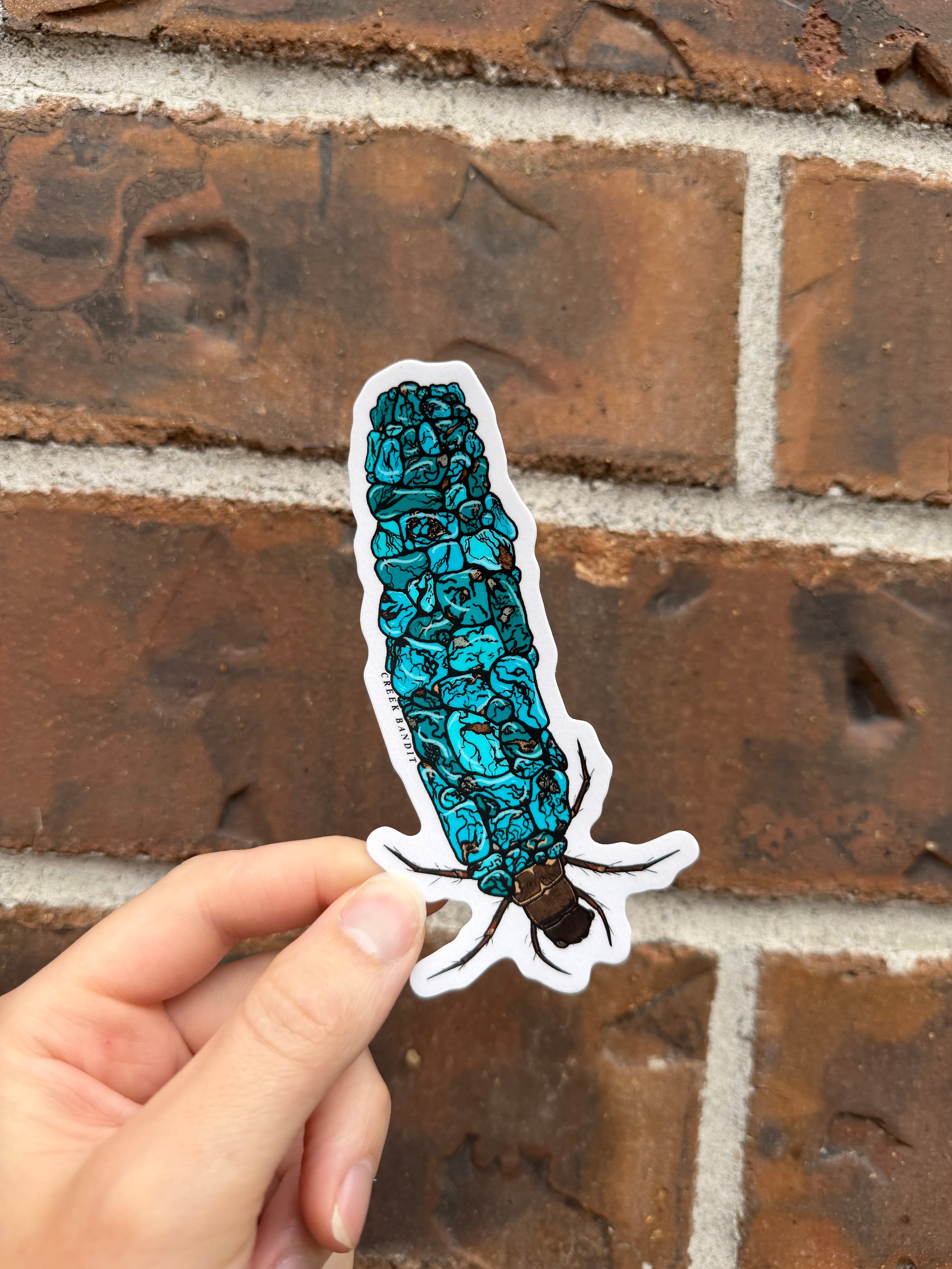 Turquoise Caddis Sticker