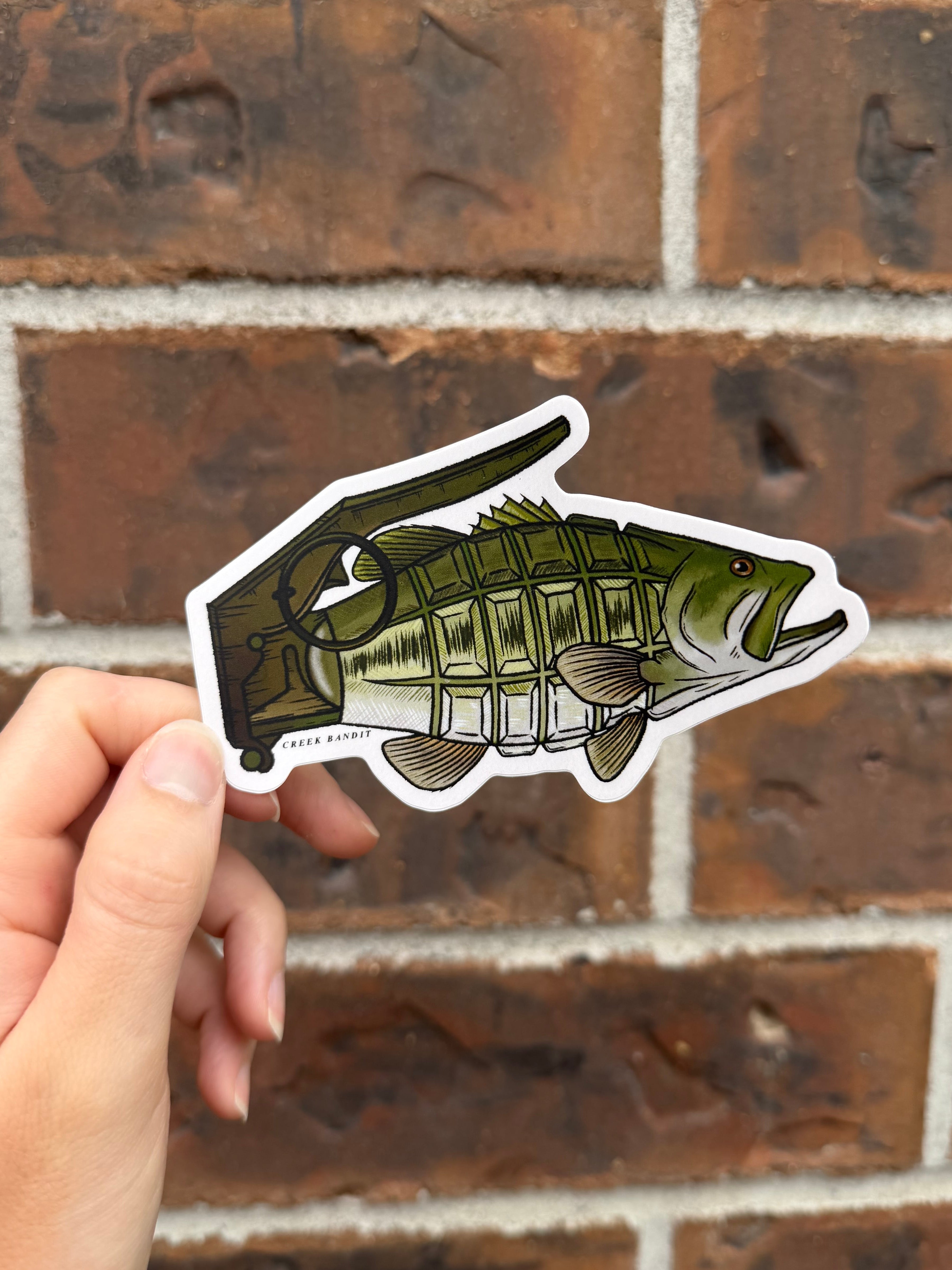 Largemouth Bass Grenade Sticker